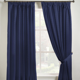 Alan Symonds Madison Navy Taped Top Curtains 117 x 229cm - Size: W 117 x D 229cm - Blue - Wilko - thumbnail 3
