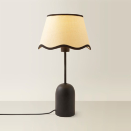 ValueLights Kaiden Black Scallop Trim Shade Dome Table Lamp - Size: 49 x 25 x 25cm - Wilko - thumbnail 4