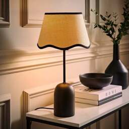 ValueLights Kaiden Black Scallop Trim Shade Dome Table Lamp - Size: 49 x 25 x 25cm - Wilko - thumbnail 3