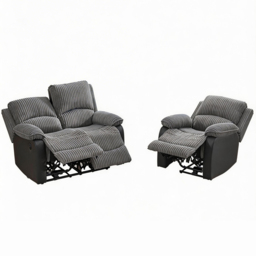 Furniture One 3 Seater Grey Sectional Corduroy Electric Recliner Sofa Chair Set - Wilko - thumbnail 3