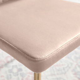 Furniturebox Daphne Set of 2 Pink Velvet and Gold Dining Chair - Wilko - thumbnail 4