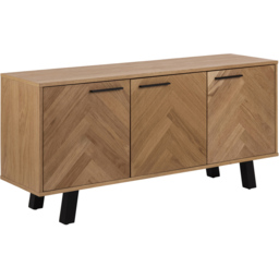 Florence Brighton 3 Door Oak Herringbone Effect Sideboard - Brown - Furniture To Go - Wilko - thumbnail 3