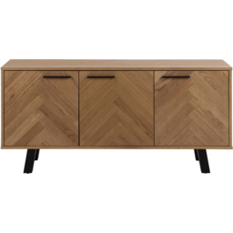Florence Brighton 3 Door Oak Herringbone Effect Sideboard - Brown - Furniture To Go - Wilko - thumbnail 4