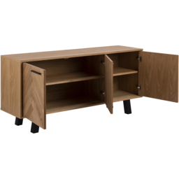 Florence Brighton 3 Door Oak Herringbone Effect Sideboard - Brown - Furniture To Go - Wilko - thumbnail 6