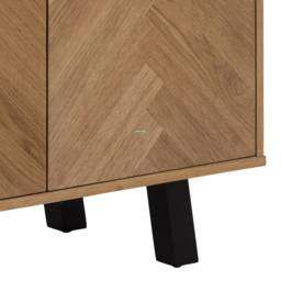 Florence Brighton 3 Door Oak Herringbone Effect Sideboard - Brown - Furniture To Go - Wilko - thumbnail 7