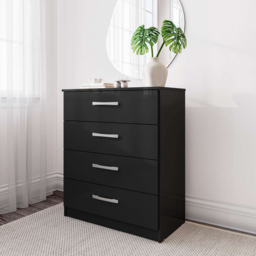 Lynx 4 Drawer Black Chest of Drawers - Birlea - Wilko - thumbnail 4