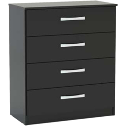 Lynx 4 Drawer Black Chest of Drawers - Birlea - Wilko - thumbnail 3