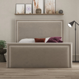 DS Living Verona King Size Bistra Beige Piping Bed Frame - Cream - Wilko - thumbnail 4
