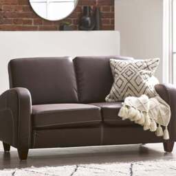 Julian Bowen Vivo 2 Seater Brown Faux Leather Sofa - Wilko