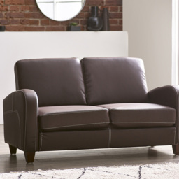 Julian Bowen Vivo 2 Seater Brown Faux Leather Sofa - Wilko - thumbnail 4