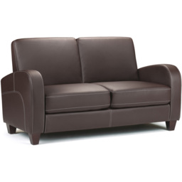Julian Bowen Vivo 2 Seater Brown Faux Leather Sofa - Wilko - thumbnail 3