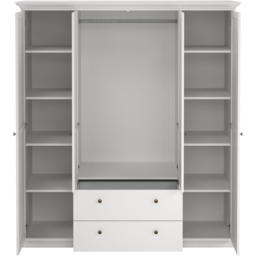 Florence Paris 4 Door 2 Drawer White Wardrobe - Size: 4 Door, 2 Drawer - Wilko - thumbnail 6