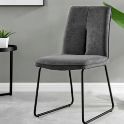 Furniturebox Molini Harley 6 Seater Dining Set Black Gloss and Dark Grey - Wilko - thumbnail 4