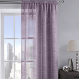 Velosso Alessandria Mauve Shimmer Voile Panel Curtain 137 x 137cm - Size: W 137 x D 137cm - Purple - Wilko - thumbnail 3