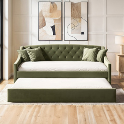 Flair Aurora Single Khaki Green Velvet Daybed - Wilko - thumbnail 6
