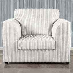 Luxor Single Seater Silver Jumbo Cord Armchair - Wilko
