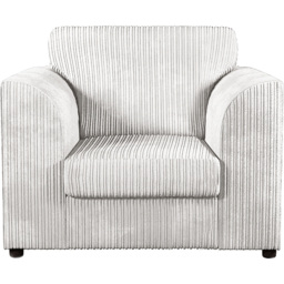 Luxor Single Seater Silver Jumbo Cord Armchair - Wilko - thumbnail 3