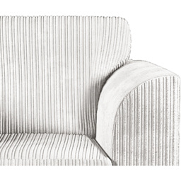 Luxor Single Seater Silver Jumbo Cord Armchair - Wilko - thumbnail 4