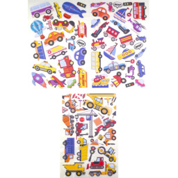 Walplus Toy Transportation Heavy Construction Vehicle Double Sided Reusable Foam Window Sticker 77 Piece - Size: 0.3 x 30 x 55cm - Multi - Wilko - thumbnail 6