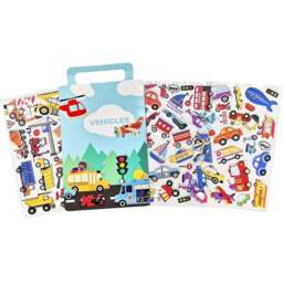 Walplus Toy Transportation Heavy Construction Vehicle Double Sided Reusable Foam Window Sticker 77 Piece - Size: 0.3 x 30 x 55cm - Multi - Wilko - thumbnail 3