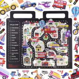 Walplus Toy Transportation Heavy Construction Vehicle Double Sided Reusable Foam Window Sticker 77 Piece - Size: 0.3 x 30 x 55cm - Multi - Wilko - thumbnail 5