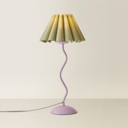 ValueLights Wiggle Sage and Pale Purple Pleated Scallop Shade Table Lamp and LED Bulb - Size: 52 x 25 x 25cm - Wilko - thumbnail 6