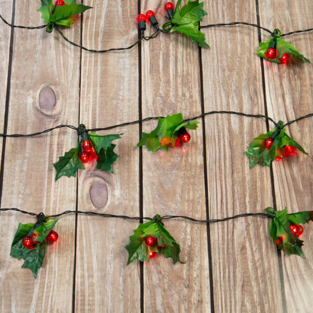 The Christmas Workshop 60 LED Holly Sprig and Berries String Light - Wilko - image 1