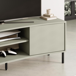 FWStyle Frem Modern 2 Door Ash Green Curved TV Stand Unit - Size: 55 x 150 x 40cm - Wilko - thumbnail 6