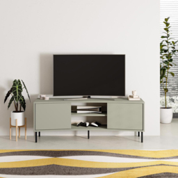 FWStyle Frem Modern 2 Door Ash Green Curved TV Stand Unit - Size: 55 x 150 x 40cm - Wilko - thumbnail 4