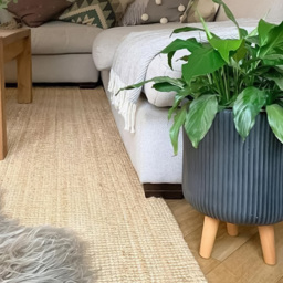 wilko Ribbed Grey Indoor Cylinder Plant Pot with Legs 46cm - Instadecor - thumbnail 6
