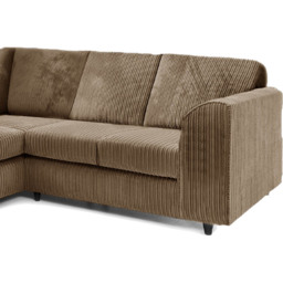 Luxor 5 Seater Coffee Jumbo Cord Full Back L Shaped Corner Sofa Set - Cream - Wilko - thumbnail 4
