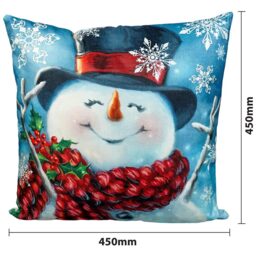 Xmas Haus Christmas-Themed Snowman Cushion 45 x 45cm - Multi - Wilko - thumbnail 5