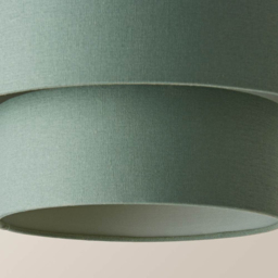 ValueLights Jodie 2 Tier Sage Linen Drum Shade - Size: 20 x 30 x 30cm - Green - Wilko - thumbnail 7