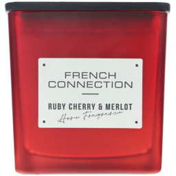 French Connection Autumn Collection Cherry and Merlot Scented Candle - Size: 11.8 x 7.7 x 8.6cm - n/a - Wilko