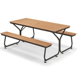 Costway 8 Seater Brown Outdoor Picnic Bench Set - Wilko - thumbnail 3