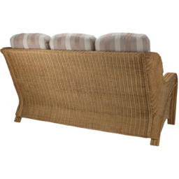 Desser Furniture Opera 3 Seater Light Oak Natural Rattan Duke Beige Stripe Sofa - Brown - Wilko - thumbnail 4