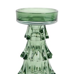 Glass Tree Pillar Candle Holder Green - Wilko - thumbnail 3