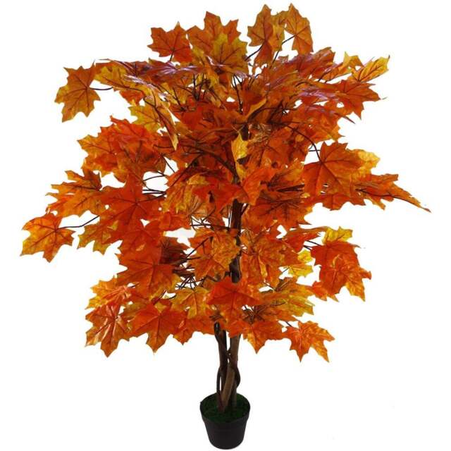 Botanik Orange Maple Autumn Artificial Tree 4ft - Size: 125 x 70 x 70cm - Wilko - image 1