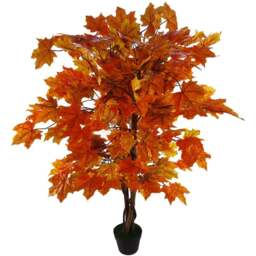 Botanik Orange Maple Autumn Artificial Tree 4ft - Size: 125 x 70 x 70cm - Wilko