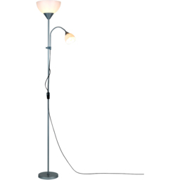 Lighting Collection Hale 2 Way Frosted Shade Silver Mother Child Floor Lamp - Size: 13 x 23.5 x 41.5cm - Grey - Wilko - thumbnail 3