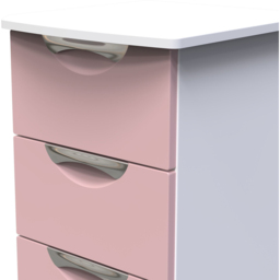 Crowndale Camden 4 Drawer Kobe Pink and White Bedside Cabinet Ready Assembled - Kobe Pink & White - Wilko - thumbnail 6