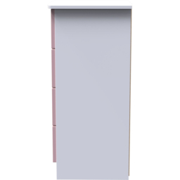Crowndale Camden 4 Drawer Kobe Pink and White Bedside Cabinet Ready Assembled - Kobe Pink & White - Wilko - thumbnail 5