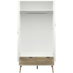 Florence 2 Door 2 Drawer White and Oak Wardrobe - Size: 2 Door, 2 Drawer - Furniture to Go - Wilko - thumbnail 7
