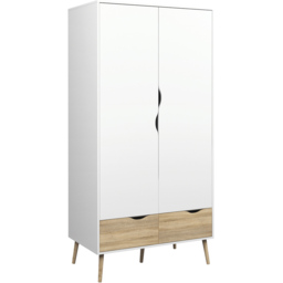 Florence 2 Door 2 Drawer White and Oak Wardrobe - Size: 2 Door, 2 Drawer - Furniture to Go - Wilko - thumbnail 3