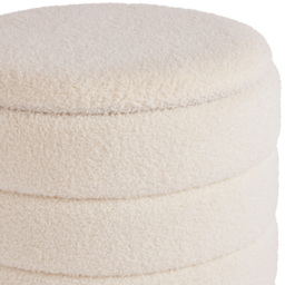 GFW Otis Teddy Boucle Storage Stool - Size: 45 x 40 x 37cm - Cream - Wilko - thumbnail 5