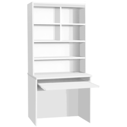 R White Cabinets 6 Shelf Home Office Desk with Keyboard Tray and Hutch White - Size: 182.8 x 85 x 54cm - Wilko - thumbnail 3