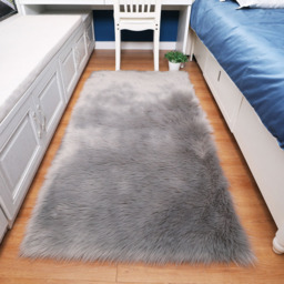 Living and Home Grey Rectangle Soft Shaggy Rug 100 x 180cm - Wilko - thumbnail 3