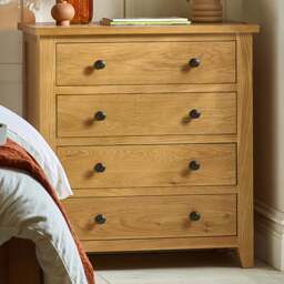 Julian Bowen Marlborough 4 Drawer White Oak Chest of Drawers - Wood - Wilko - thumbnail 1