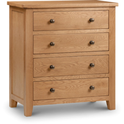 Julian Bowen Marlborough 4 Drawer White Oak Chest of Drawers - Wood - Wilko - thumbnail 3