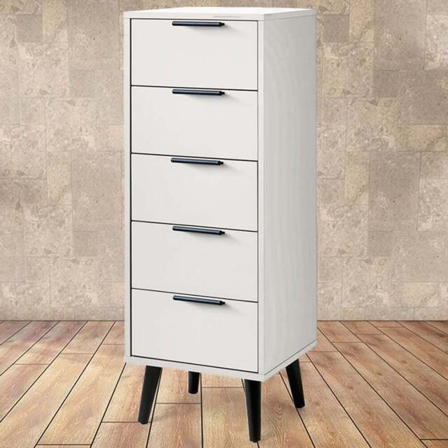 Julian Bowen Alba 5 Drawer Narrow Silk Grey Chest of Drawers - Wilko - image 1